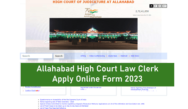 Allahabad High Court Law Clerk Apply Online Form 2023 Quick Link