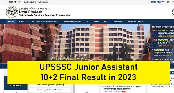 UPSSSC Junior Assistant 10+2 Final Result in 2023 Quick Link