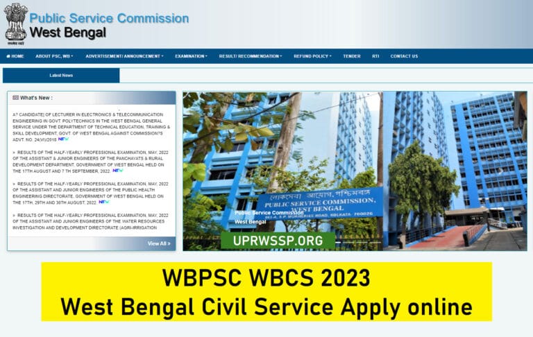WBPSC WBCS 2023 - West Bengal Civil Service Quick Link to Apply online